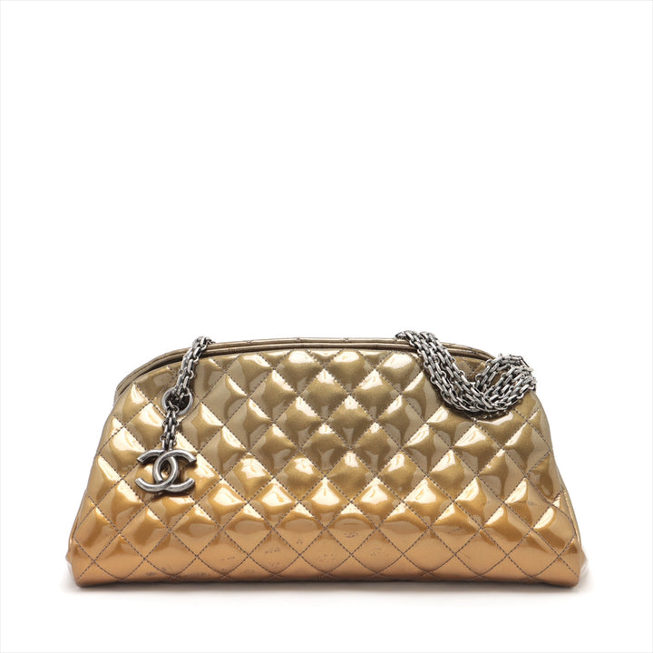 Top Quality Chanel Matrasse Patent Leather Balling Bag G Gummetal Gold  15th