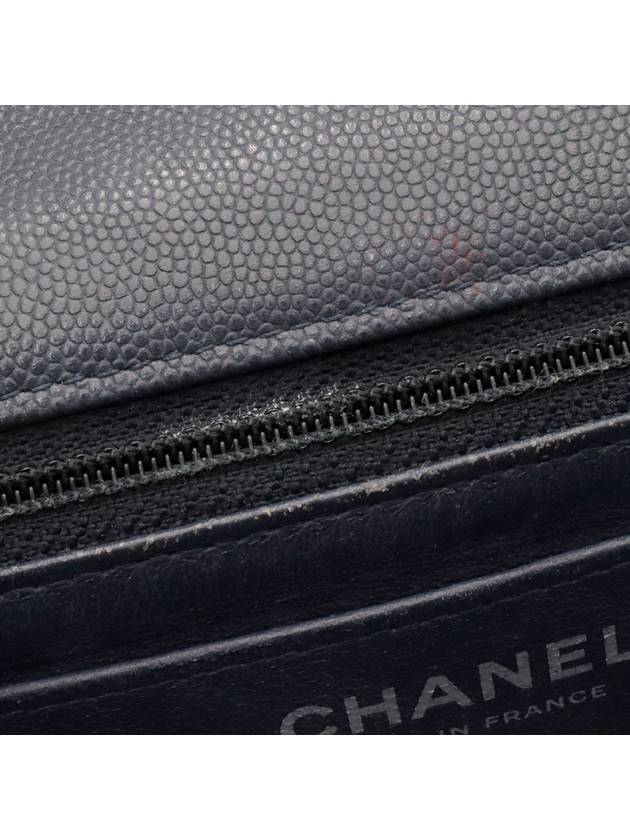 Navy Caviar Silver Chain Classic New Mini Flap Shoulder Bag No 26 Chanel