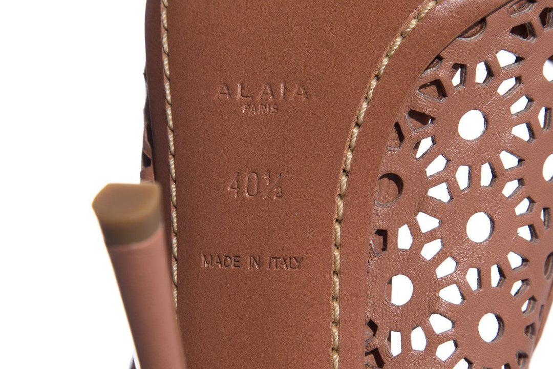 Alaïa Mauve Lace Cut-Out Round-Toe Pumps SZ 40.5