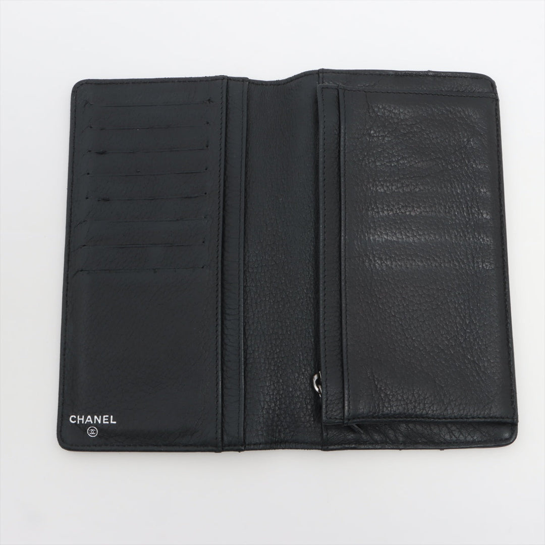 Top Quality Chanel Coco Leather Wallet Black Silver Gold   Race Up Race Up