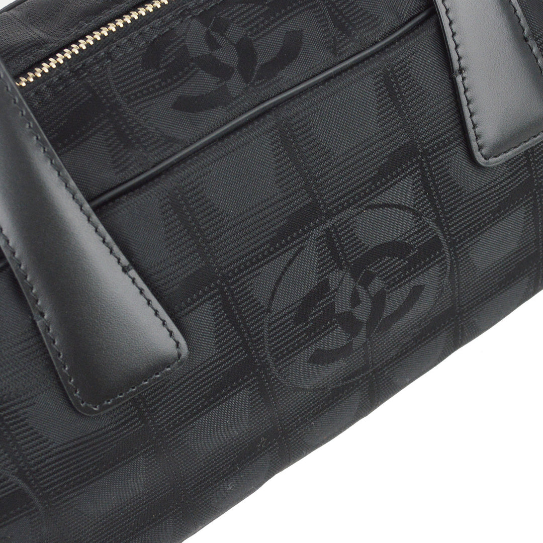 Top Quality Chanel 2005-2006 Black Jacquard Nylon New Travel Line Handbag