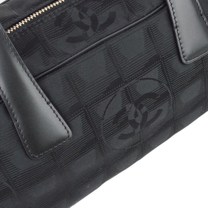 Top Quality Chanel 2005-2006 Black Jacquard Nylon New Travel Line Handbag