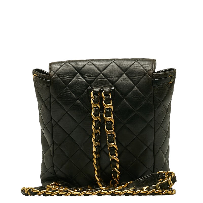 Top Quality Chanel Vintage Backpack in Lambskin Leather Black Quilted
