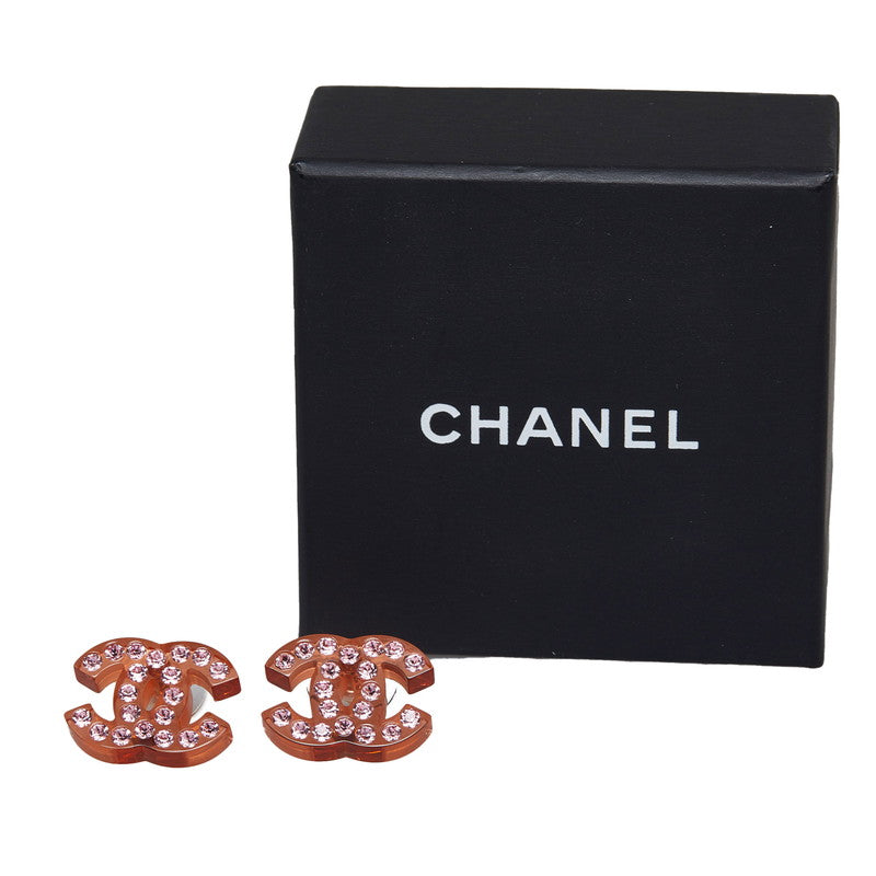 Top Quality Chanel Rhinestone Coco Pierce Red Pink Plastic