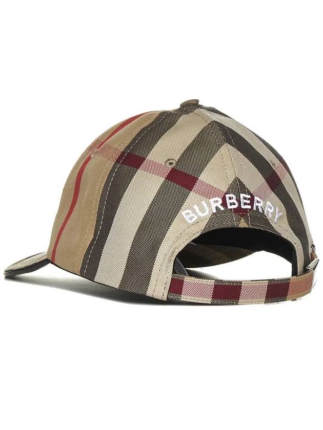 Burberry Detail Check Cotton Logo Ball Cap Beige