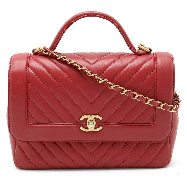 Top Quality Chanel V Stick Chevron Top Handle Handbag 2WAY Chain Shoulder Bag Laser Red Red Gold  Black / Blue / Blue