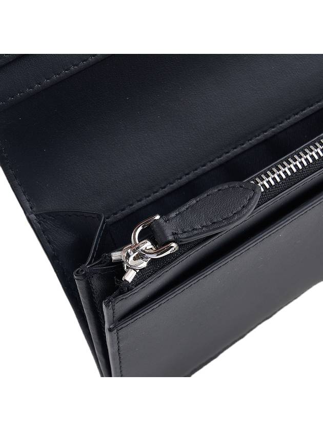 Burberry Coated Canvas Check Motif Long Wallet Navy