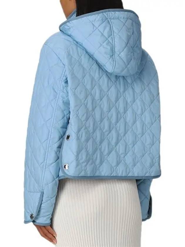 Burberry Diamond Recycled Nylon Quilted Hooded Jacket Denim Blue