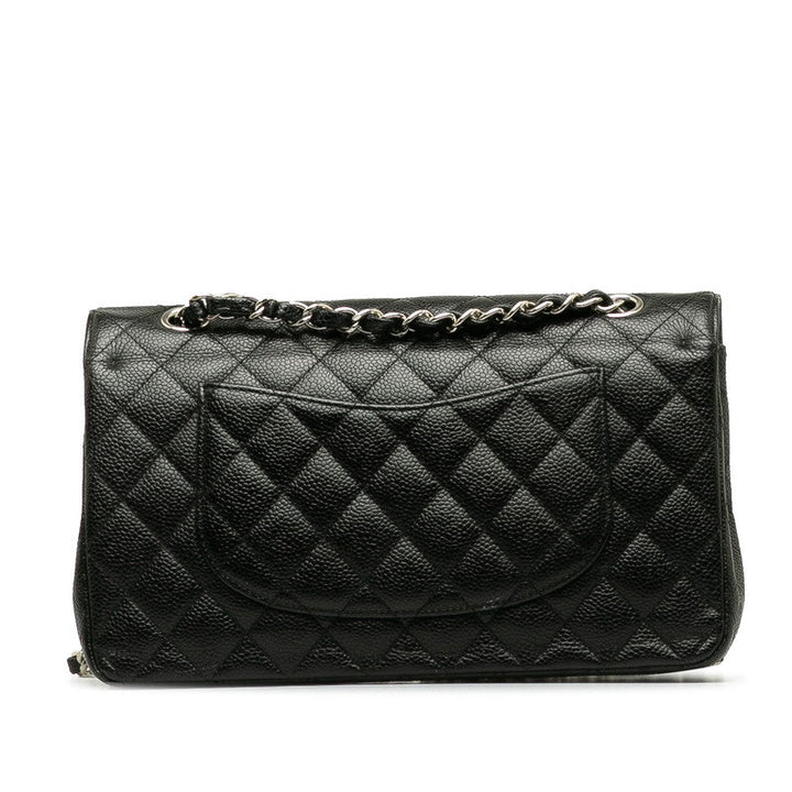Top Quality Chanel Matrace 25 Cocomark Double Flap ilver  Chain Shoulder Bag Black Caviar S  CHANEL