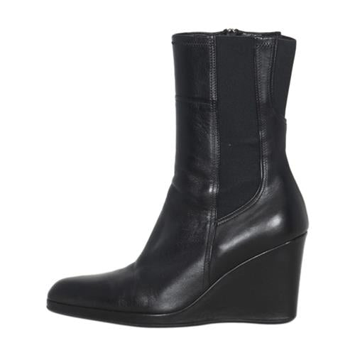 Prada Sport Leather Wedge Boots