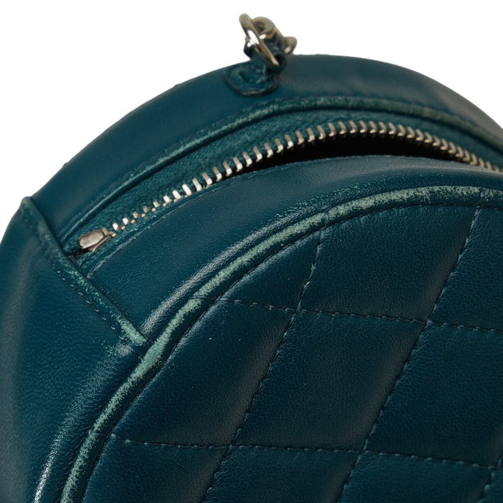 Top Quality Chanel Matrases Cocomark  Chain Shoulder Bag Portfolio Green Leather  CHANEL