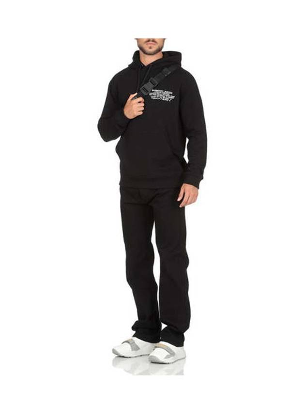 Burberry Location Logo Print Cotton Hoodie Black