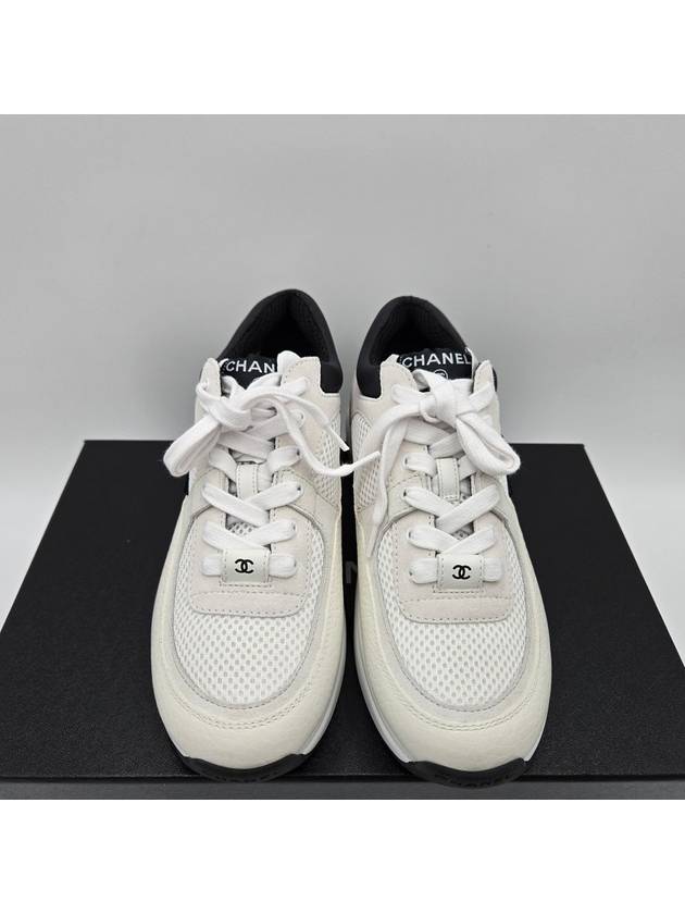 CC Logo Suede Tennis Low Top Sneakers Black Chanel
