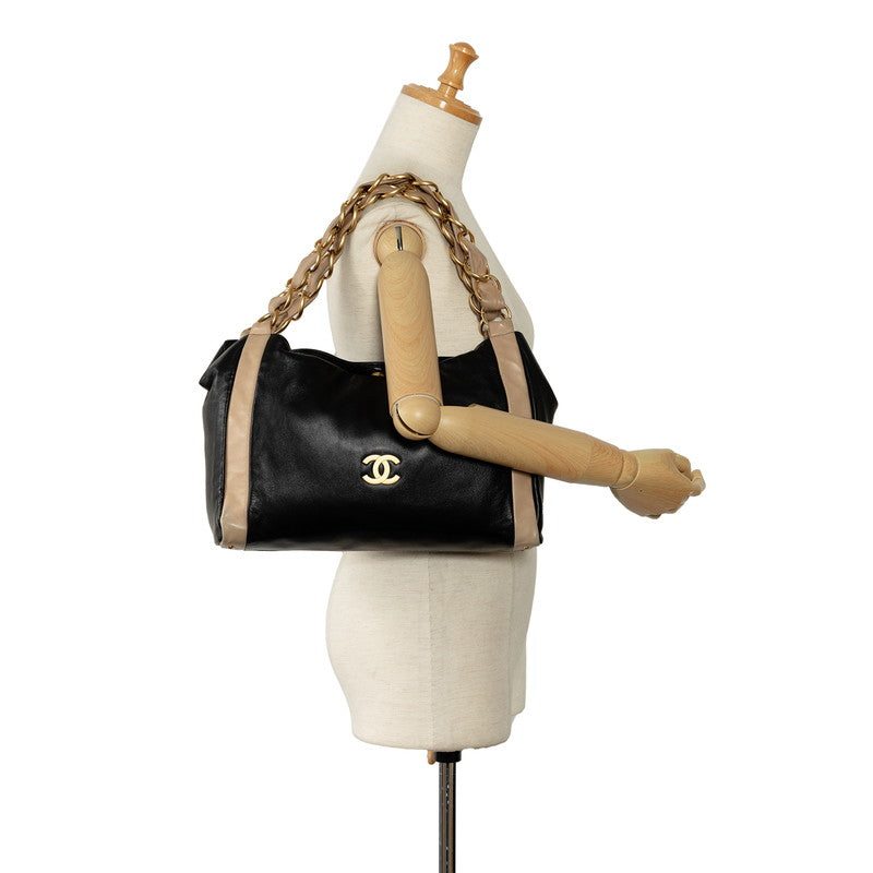Top Quality Chanel Coco Chain Tote Bag Black Beige   Chanel