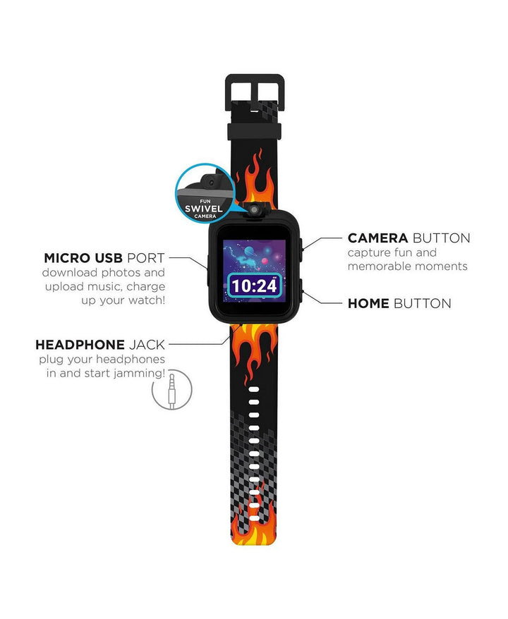 PlayZoom 2 Kids Smartwatch: Black Racing Flames