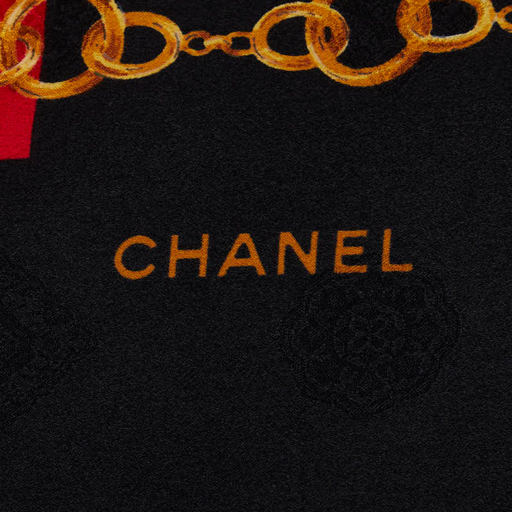 Top Quality Chanel Cocomark Chain carf Black Red Multicolor Silk  Chanel