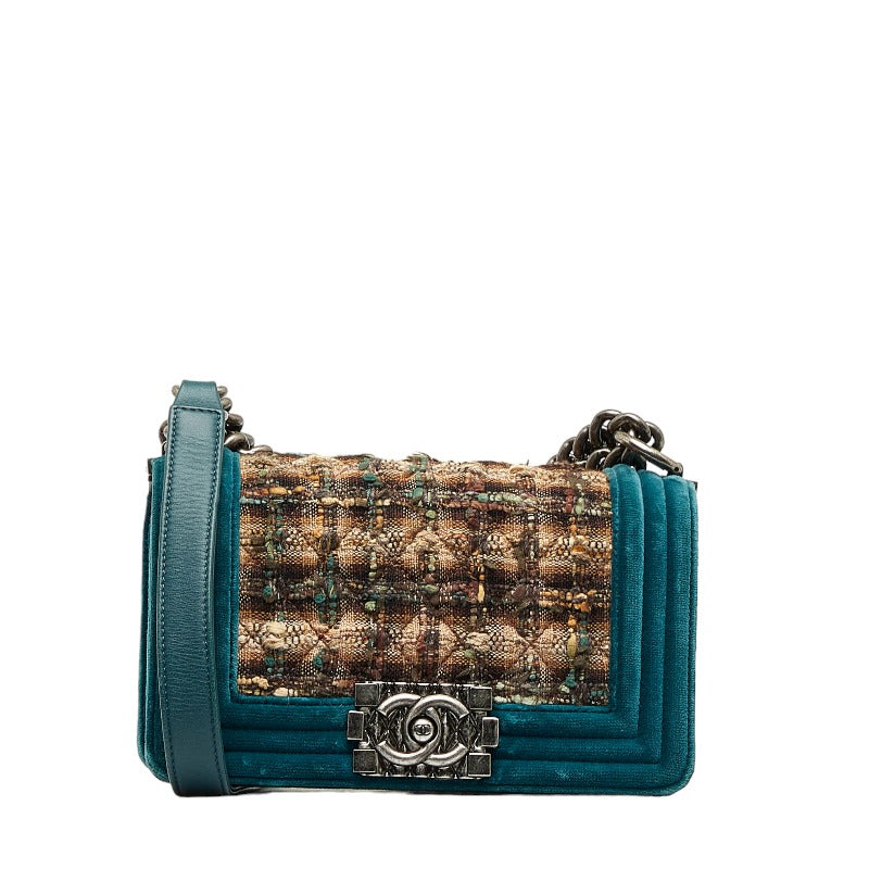 Top Quality Chanel Top Quality Chanel Shoulder Bag Canvas/Sweater/Leather Green Beaches Ladies and Gentlemen