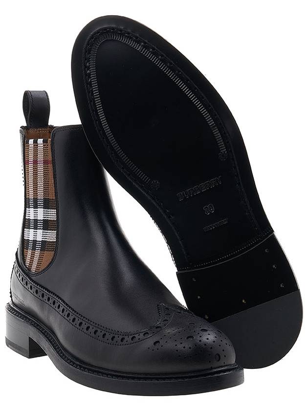 Burberry Tanner Check Chelsea Boots Black