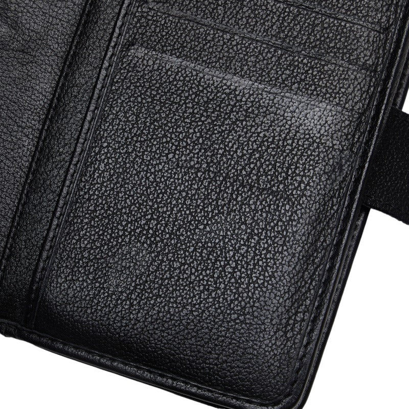 Top Quality Chanel CAMERIA COCOMARK Folding Wallet Black Leather  CHANEL