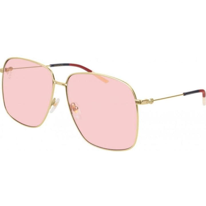 Gucci Pink Metal Rose Gold Oversized Women's Sunglasses GG0394S-004