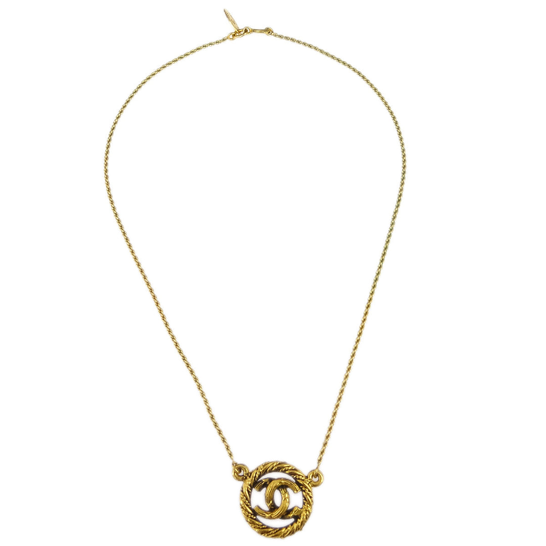 Top Quality Chanel Medallion Pendant Necklace Gold 3298