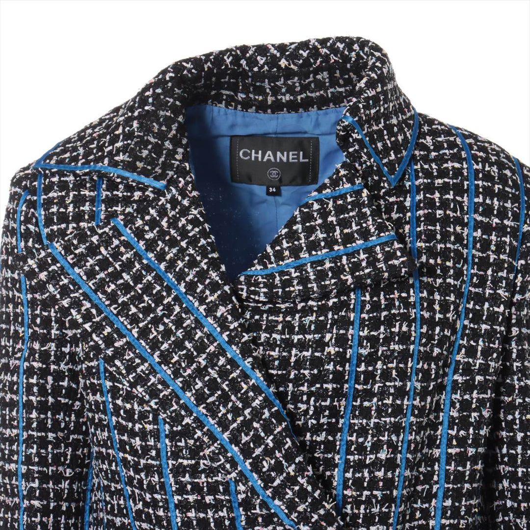 Top Quality Chanel Coconut Button P63 Twid Jacket 34 Black