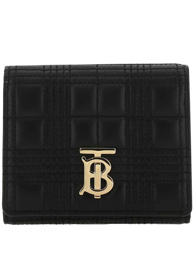 Burberry Quilted Lambskin Lola Small Half Wallet Black