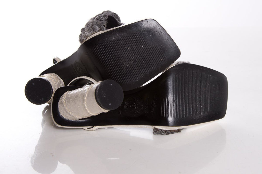 Versace White Leather Sandals SZ 36