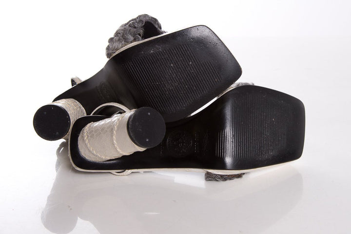 Versace White Leather Sandals SZ 36