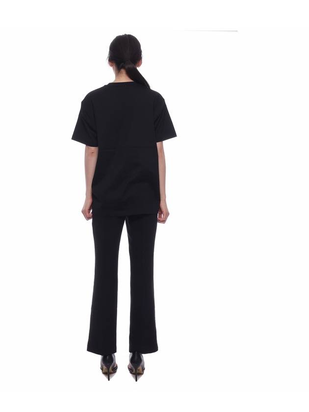 Burberry Carrick Check Print Crew Neck Long Sleeve T-Shirt Black