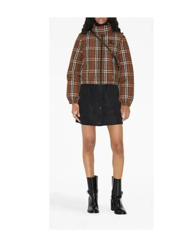 Burberry Check Nylon Down Padding Dark Birch Brown