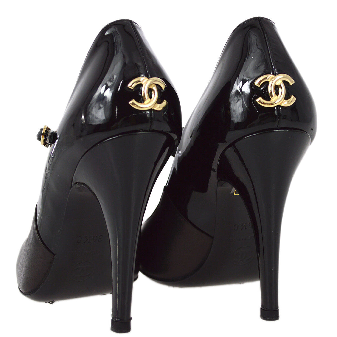 Top Quality Chanel * Black Ankle Strap Pumps Shoes #35 1/2 C