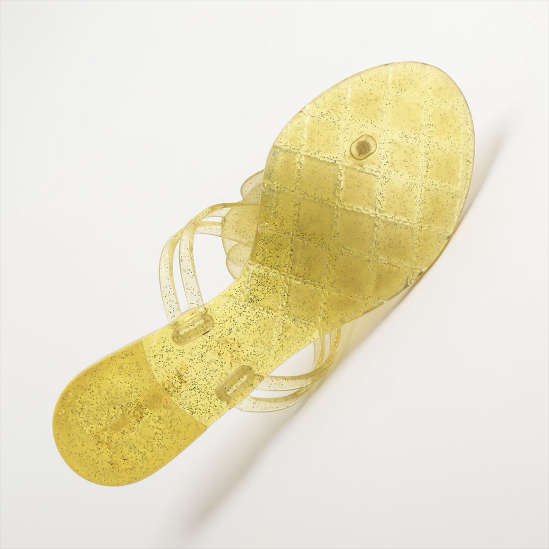 Top Quality Chanel Coco Camellia Laver Beach Sandal 36  Yellow Earl