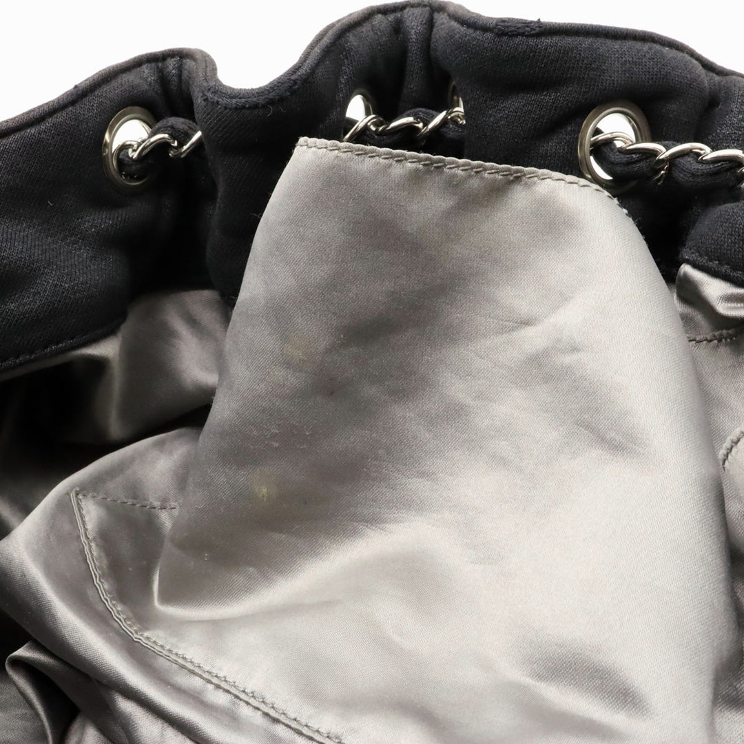 Top Quality Chanel Top Quality Chanel Cocomark Melrose Carpet Mattress Chain Shoulder Bag Cotton Jacket Black Black Silver  A37056