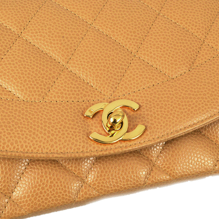 Top Quality Chanel Beige Caviar Small Diana Shoulder Bag