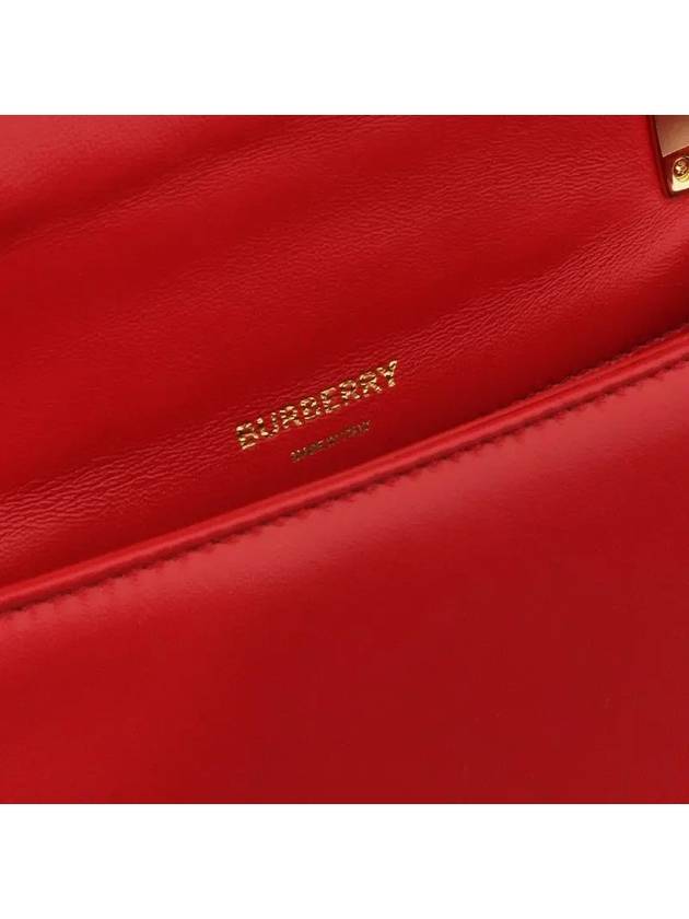 Burberry Lola Monogram Quilted Leather Mini Shoulder Bag Red