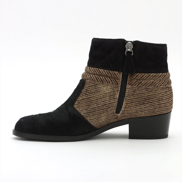Top Quality Chanel Coco Shoes 35C  Black X Brown G31040