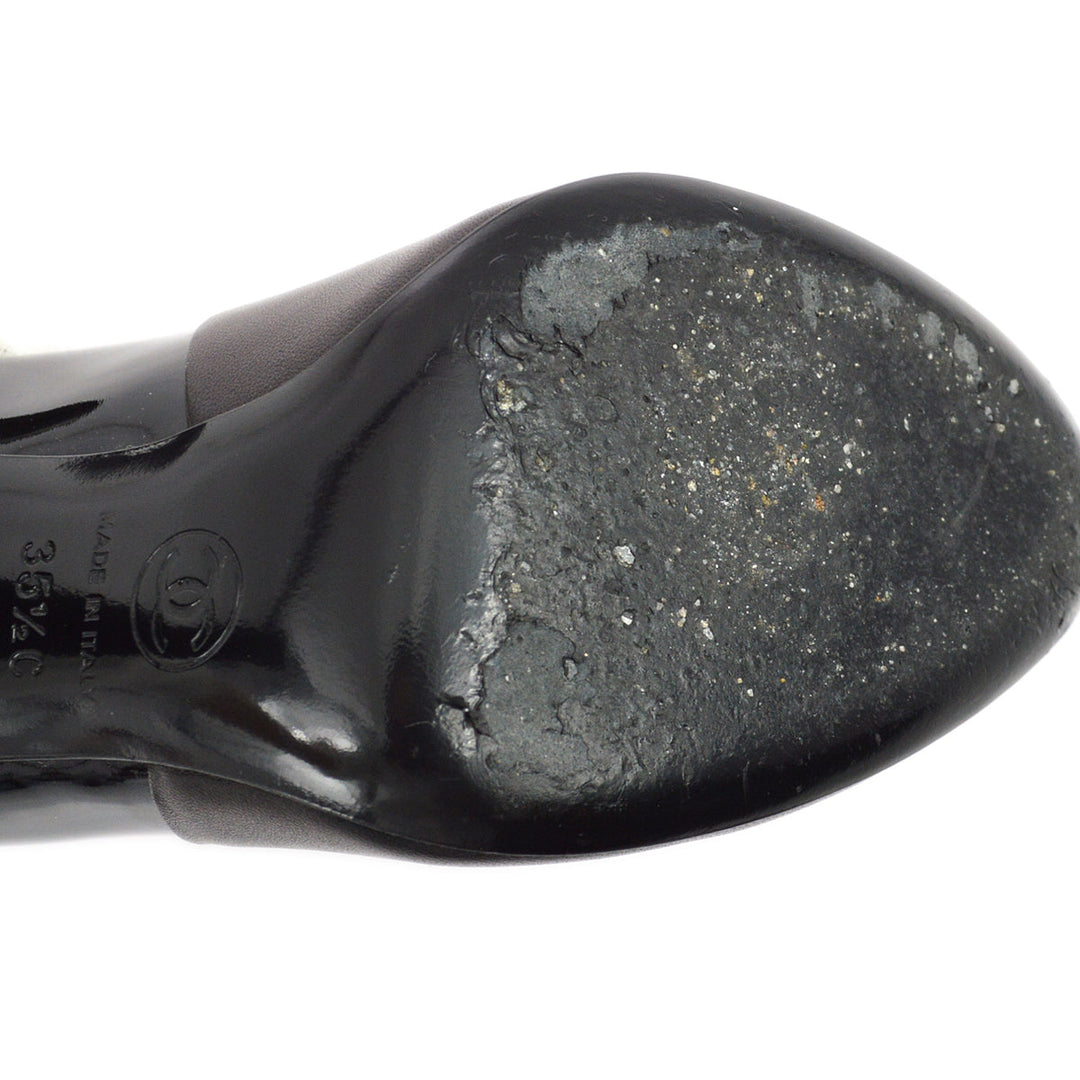 Top Quality Chanel * Black Ankle Strap Pumps Shoes #35 1/2 C