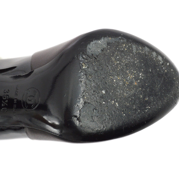 Top Quality Chanel * Black Ankle Strap Pumps Shoes #35 1/2 C