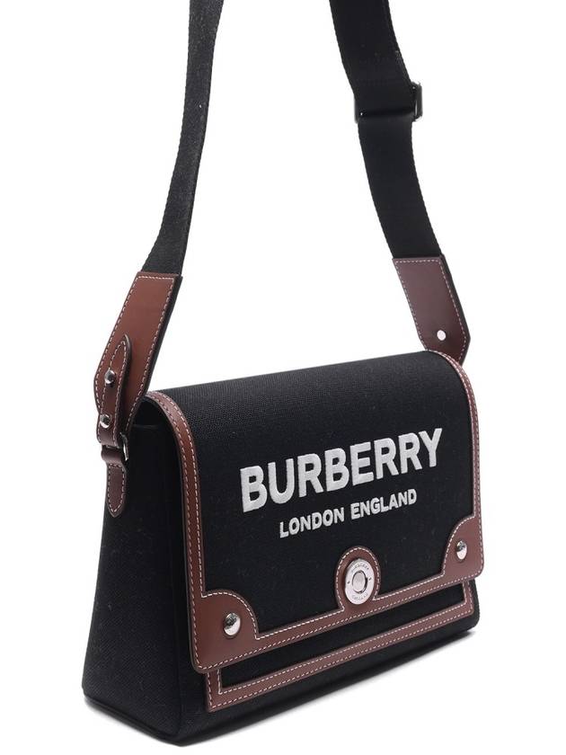 Burberry Horseferry Motif Canvas Note Crossbody Bag Black