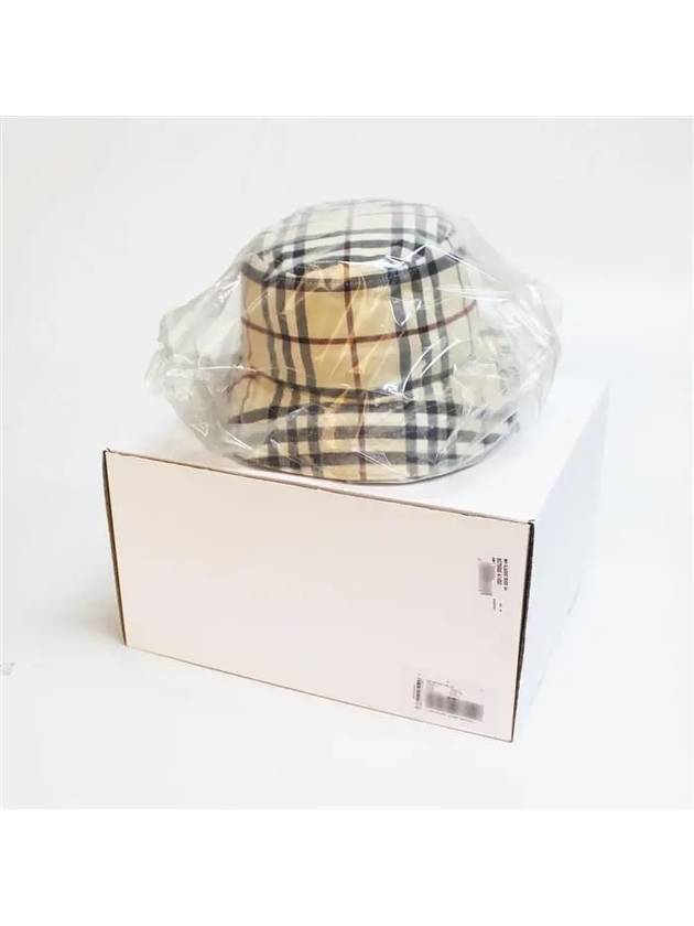 Burberry Stone Check Cotton Bucket Hat Beige