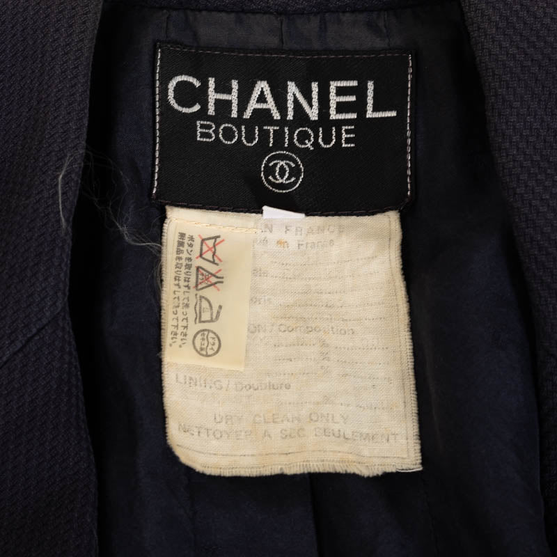 Top Quality Chanel Cocomark Double-Button Terrard Jacket Navi Cotton Lady Chanel