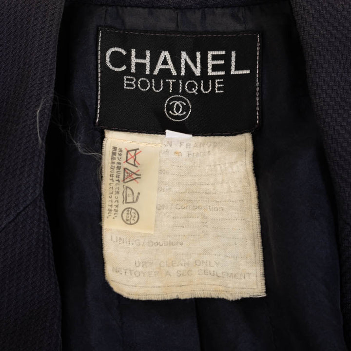 Top Quality Chanel Cocomark Double-Button Terrard Jacket Navi Cotton Lady Chanel