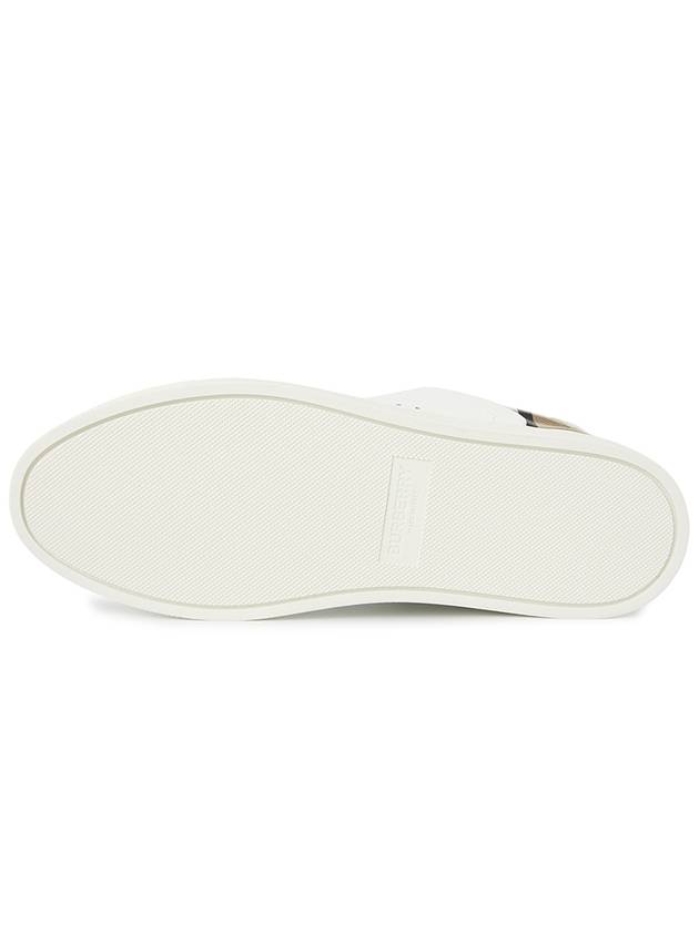 Burberry Check Leather Suede Sneakers Natural White Archive Beige