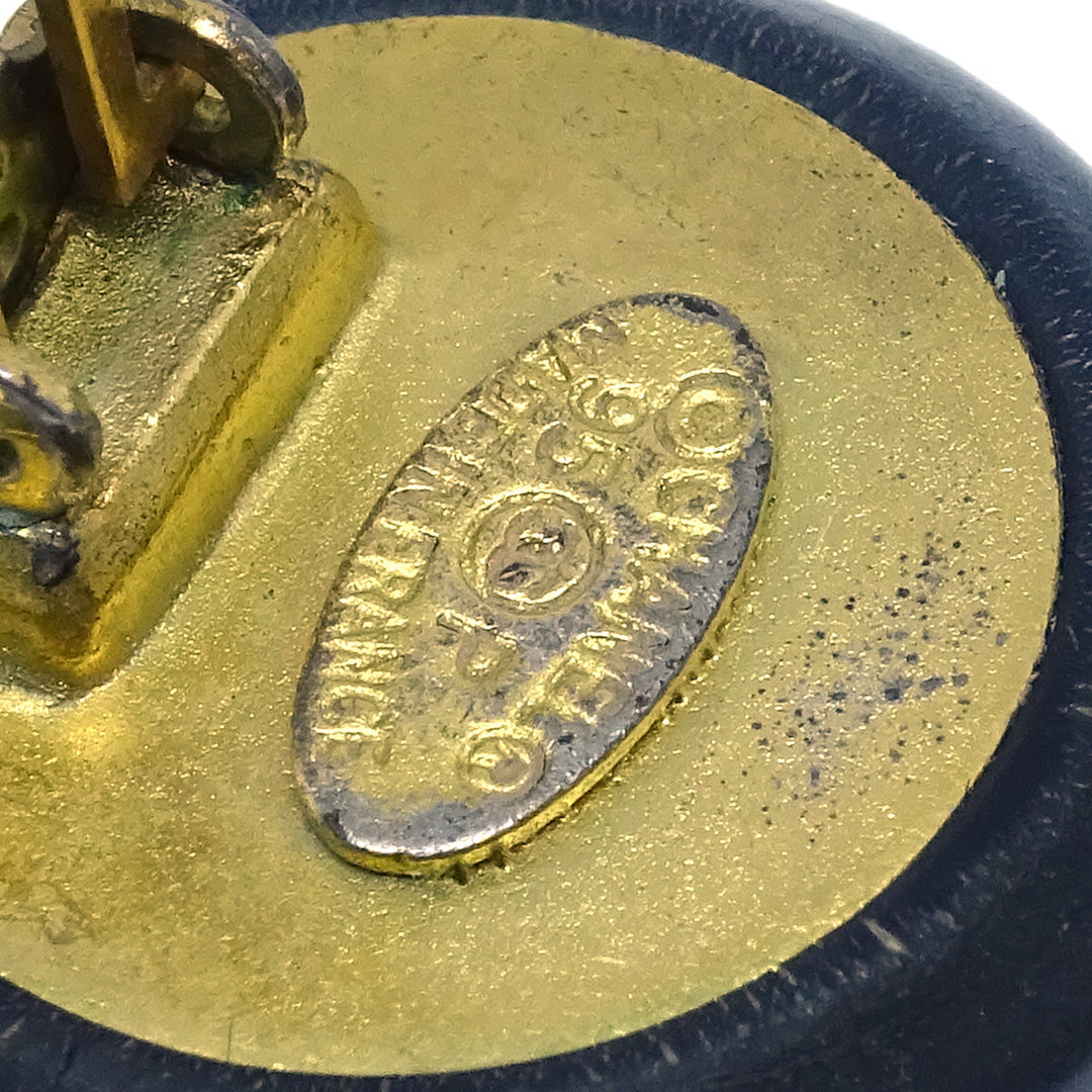 Top Quality Chanel 1995 Gold & Black 'CC' Button Earrings