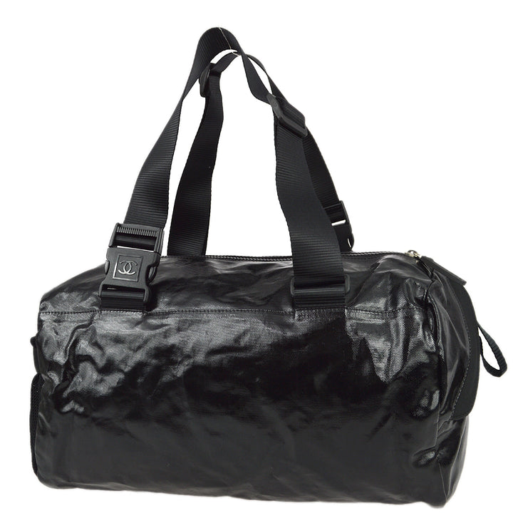 Top Quality Chanel Black Vinyl Sport Line Duffle Gym Bag