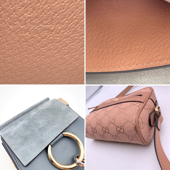 GUCCI Pink Monogram Canvas Mini Ophidia Crossbody Bag