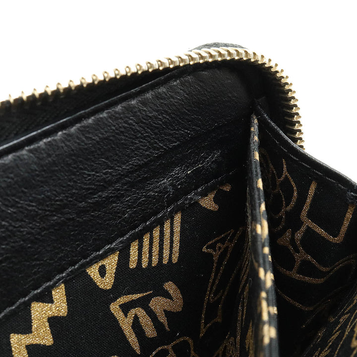 Top Quality Chanel Wallet Inner Logo Kittening Round Fassner Long Wallet Ram Skin Leather Black Black Silver Gold  AP0041