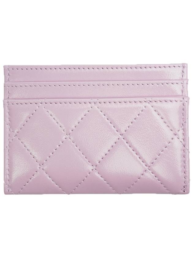 31 Gold Logo Lambskin Card Wallet Lavender Chanel