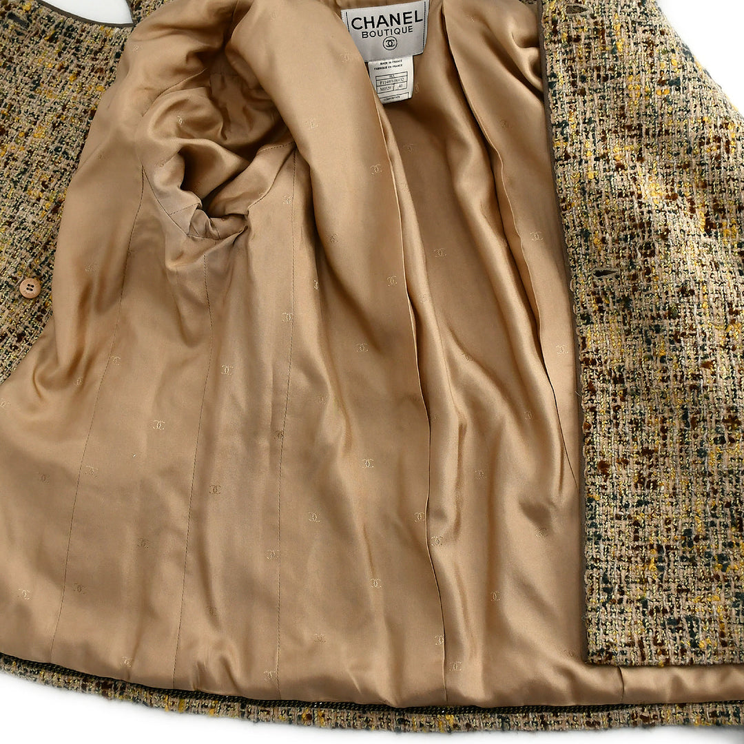 Top Quality Chanel Setup Suit Jacket Skirt Beige 98A #40
